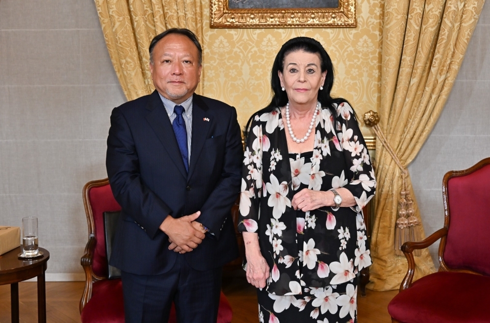 Courtesy Call on Her Excellency Myriam Spiteri Debono, The President of Malta by Charge d'Affaires Ryuichiro Kobayashi 